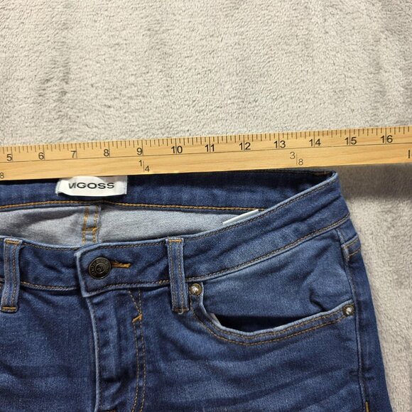 Vigoss Jeans Womens 28 Blue Thompson Tomboy Skinny Mid Rise Zip Fly Denim Faded - Picture 6 of 9